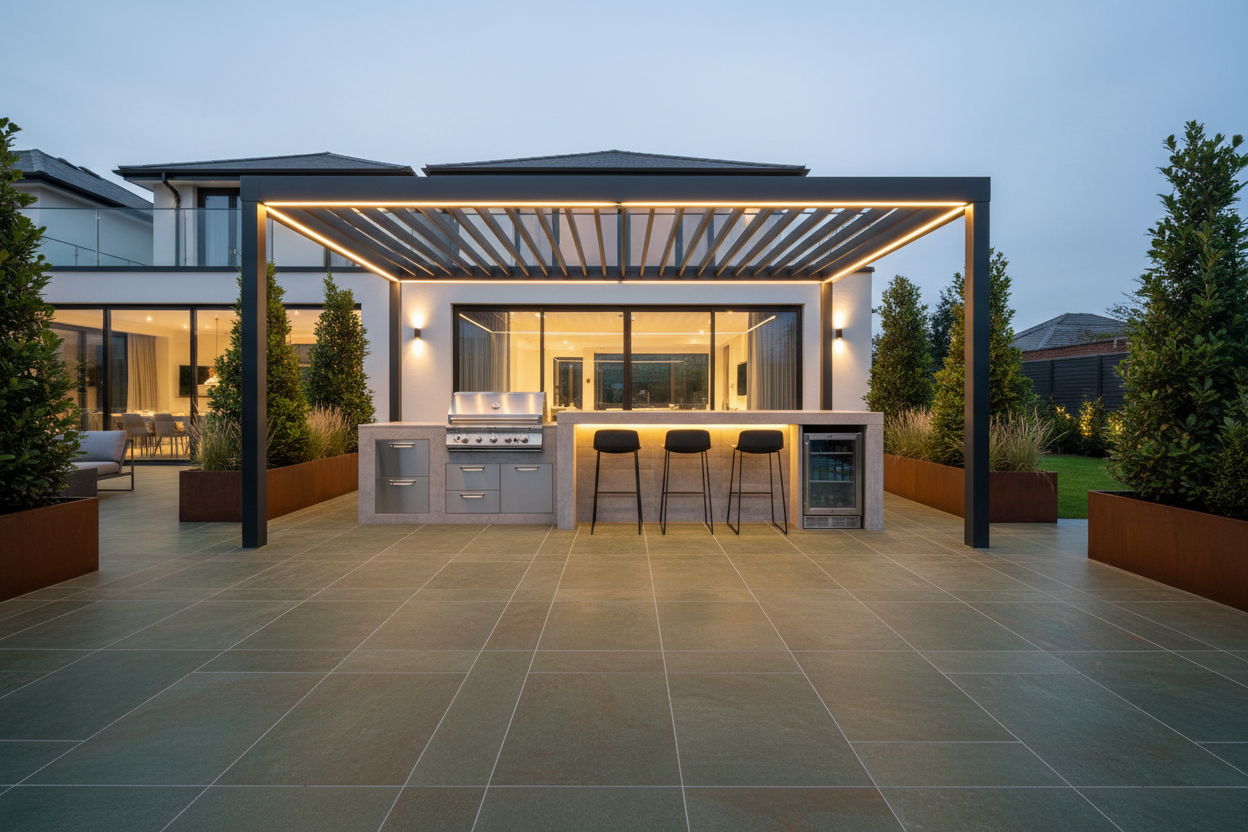 Raj Green Porcelain Outdoor Kitchen
