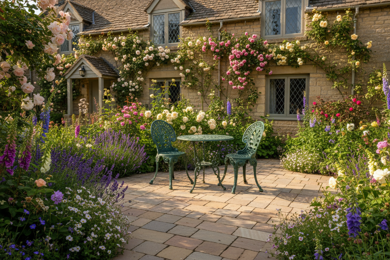 Rippon Buff Sandstone Setts Cottage Patio