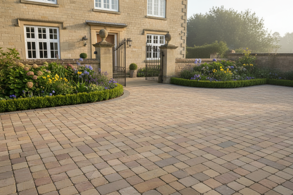 Rippon Buff Sandstone Setts Driveway