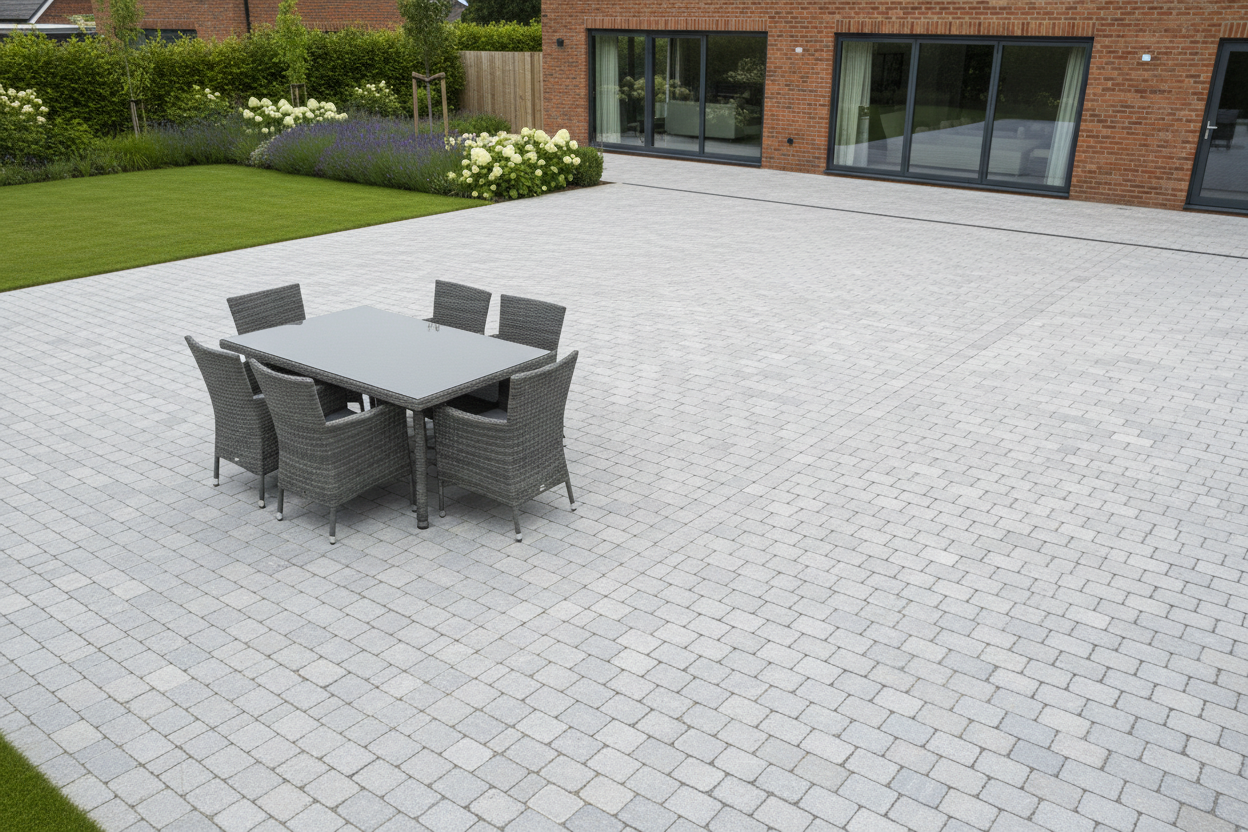 Silver Grey Granite Setts Patio 3