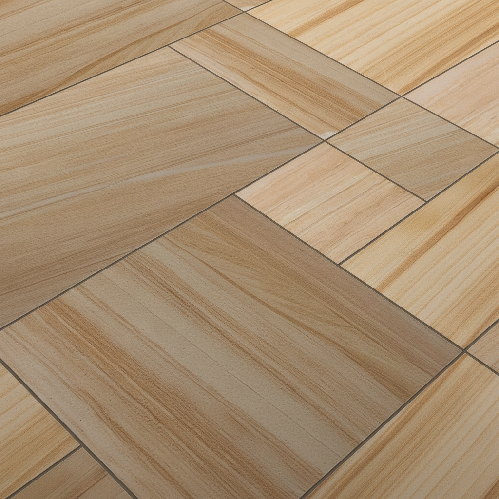Teak Wood Porcelain Close-up