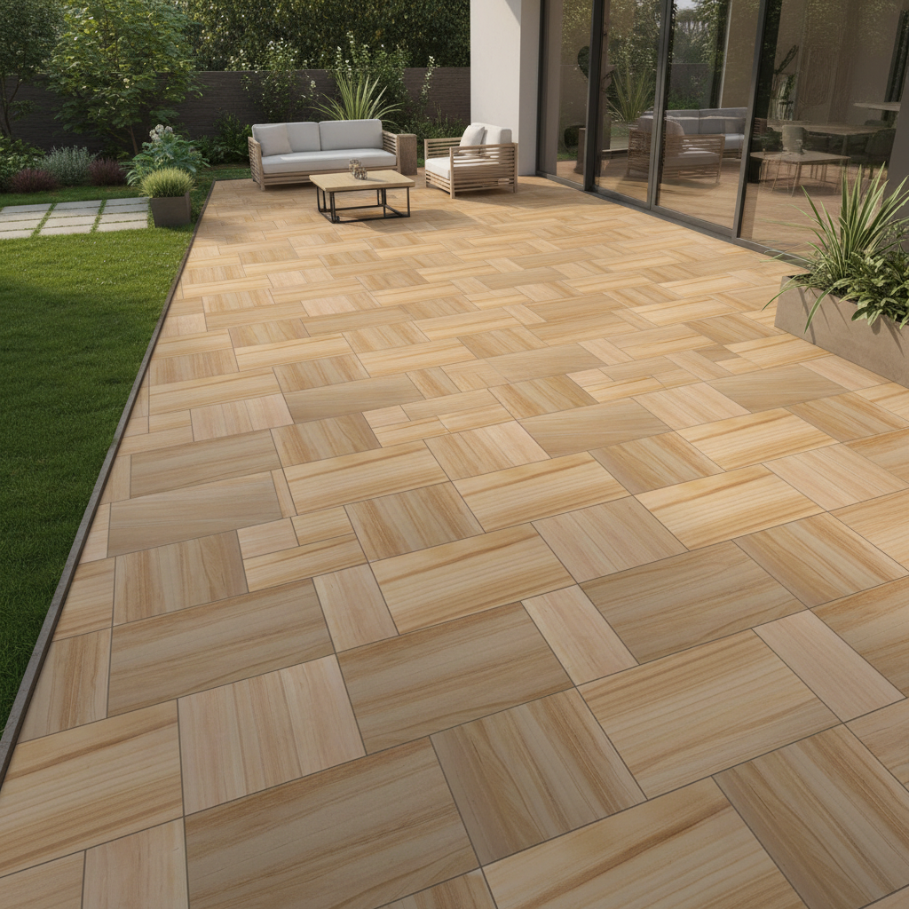Teak Wood Porcelain Patio Install